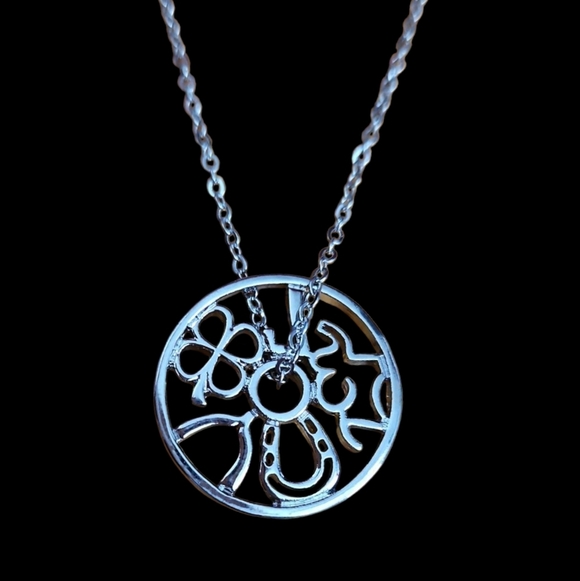 Riah Lucky symbols necklace & earrings set, NWT - Picture 3 of 3